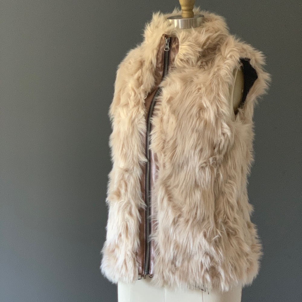Faux Leather & Fur Vest
